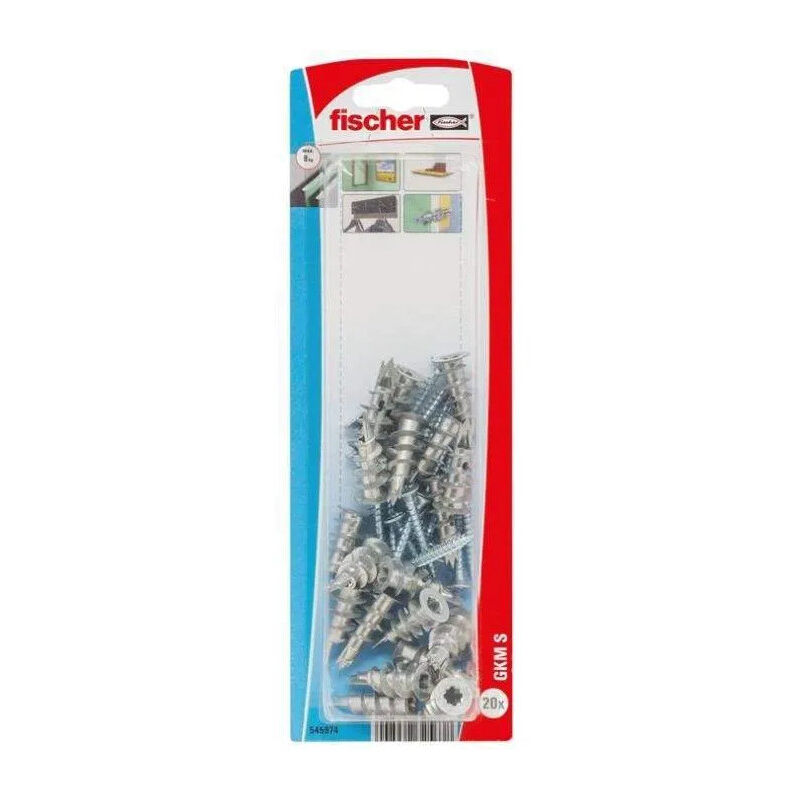 foto del prodotto tassello metallico autoperforante per piastra gkm con vite svasata, 20 pezzi
