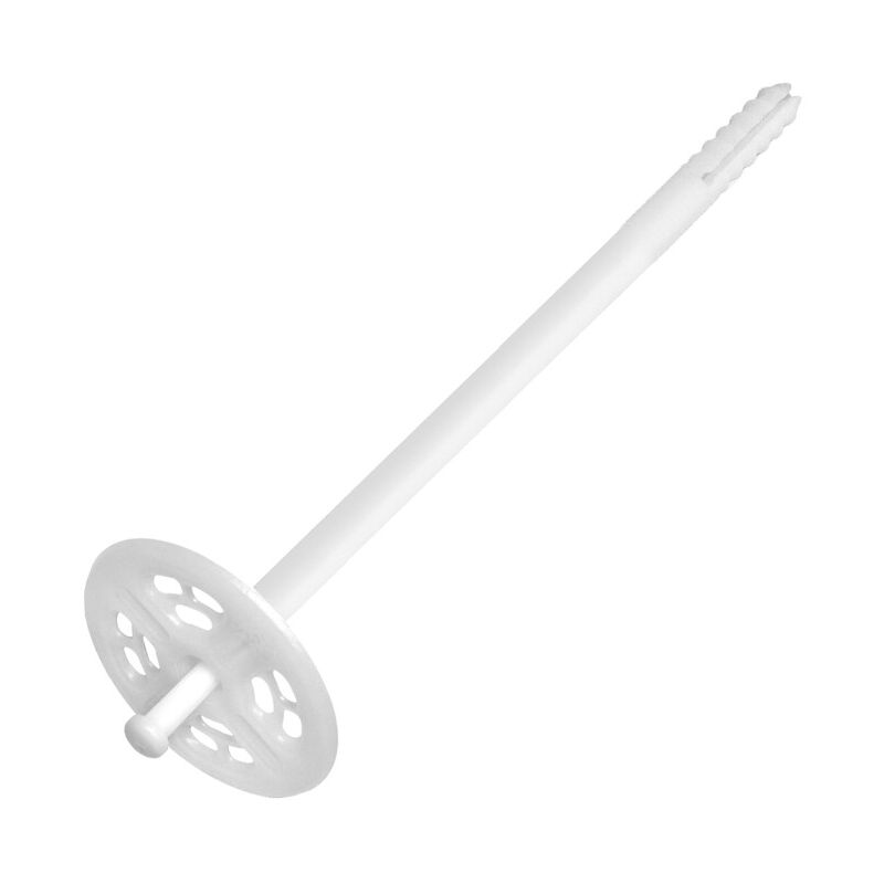 foto del prodotto tassello nylon bianco x cappotto con chiodo mm.110. prezzo per 1 pezzo.