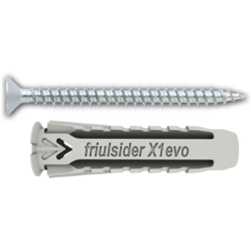 foto del prodotto tassello nylon x1 evo con vite tps truciolare mm 5 x 25 vite 4 x 30
