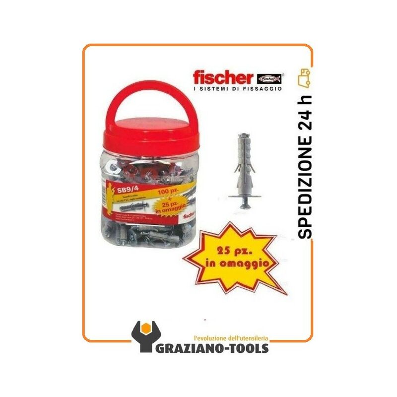 foto del prodotto tassello sb 9 4 vite gs promo pz.100 25 fischer