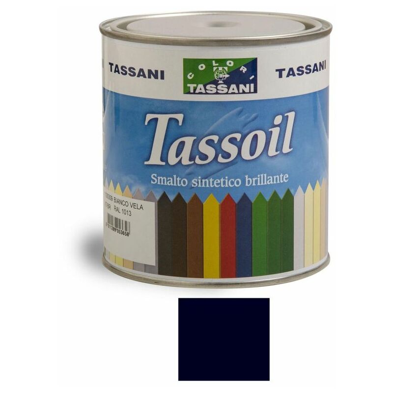 foto del prodotto tassoil smalto sintetico brillante 750 ml bleu