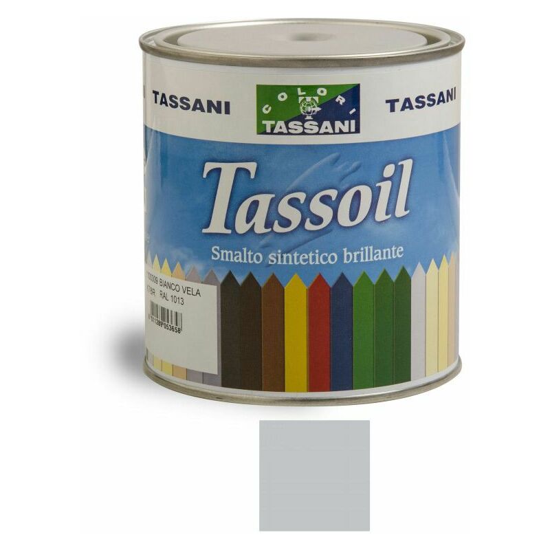 foto del prodotto tassoil smalto sintetico brillante 750 ml grigio perla