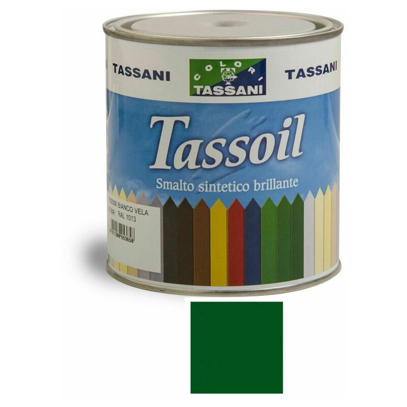 foto del prodotto tassoil smalto sintetico brillante 750 ml verde bandiera