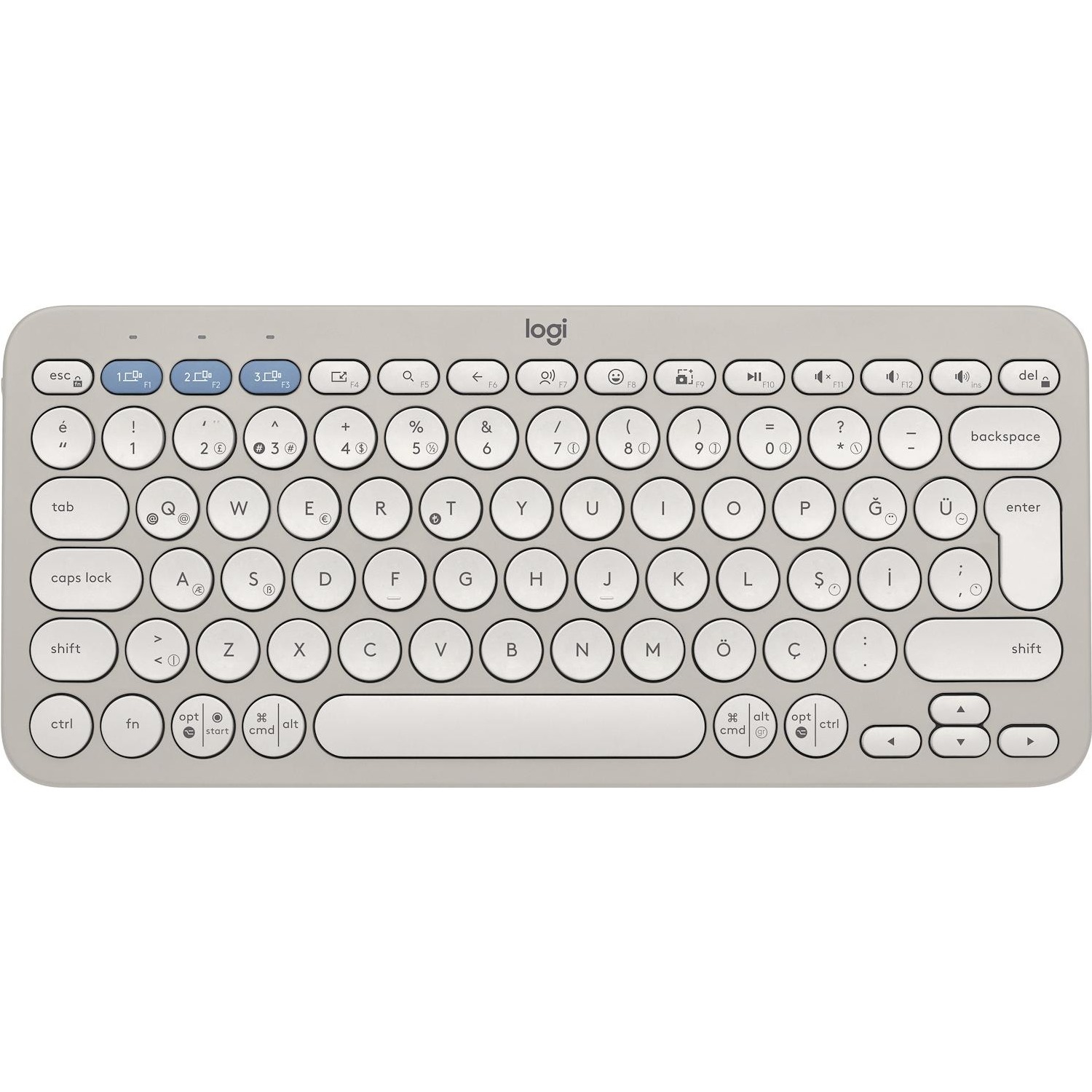 foto del prodotto tastiera per tablet logitech k380s pebble bianco