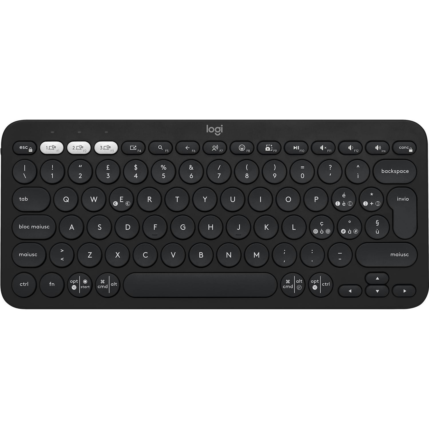 foto del prodotto tastiera per tablet logitech k380s pebble grafite
