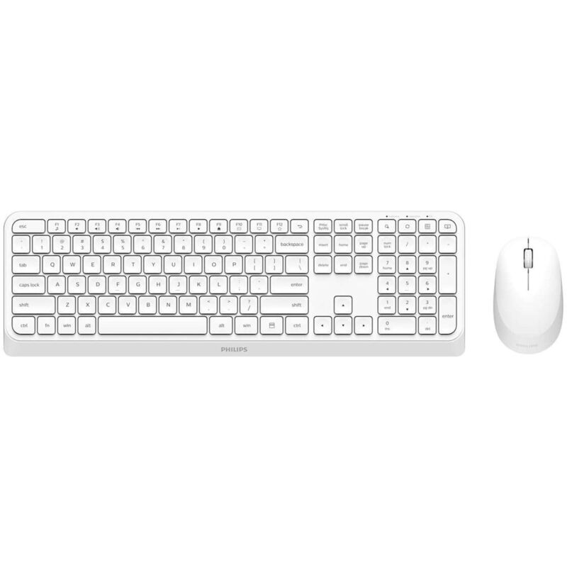 foto del prodotto tastiera philips usb combo mouse retail spt6307w 34 wireless bianca
