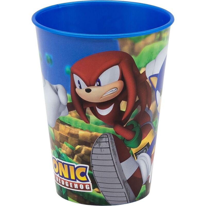 foto del prodotto tataway bicchiere in plastica per bambini con grafica di sega sonic da 260 ml, senza bpa, riutilizzabile e lavabile, non adatto al microonde