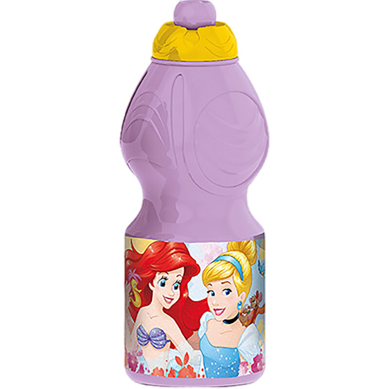 foto del prodotto tataway borraccia originale disney princess in plastica per bambini da 400 ml, senza bpa, con forma ergonomica, tappo antigoccia e fascia