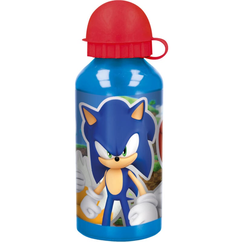 foto del prodotto tataway borraccia originale sega sonic in alluminio per bambini da 560 ml, con tappo di sicurezza, beccuccio comodo lavabile e riutilizzabile.