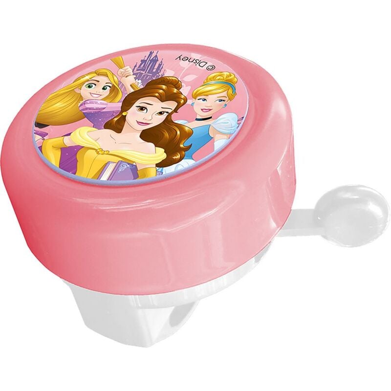 foto del prodotto tataway campanello disney principesse per bicicletta da bambina in metallo con corpo e leva in plastica, colore rosa