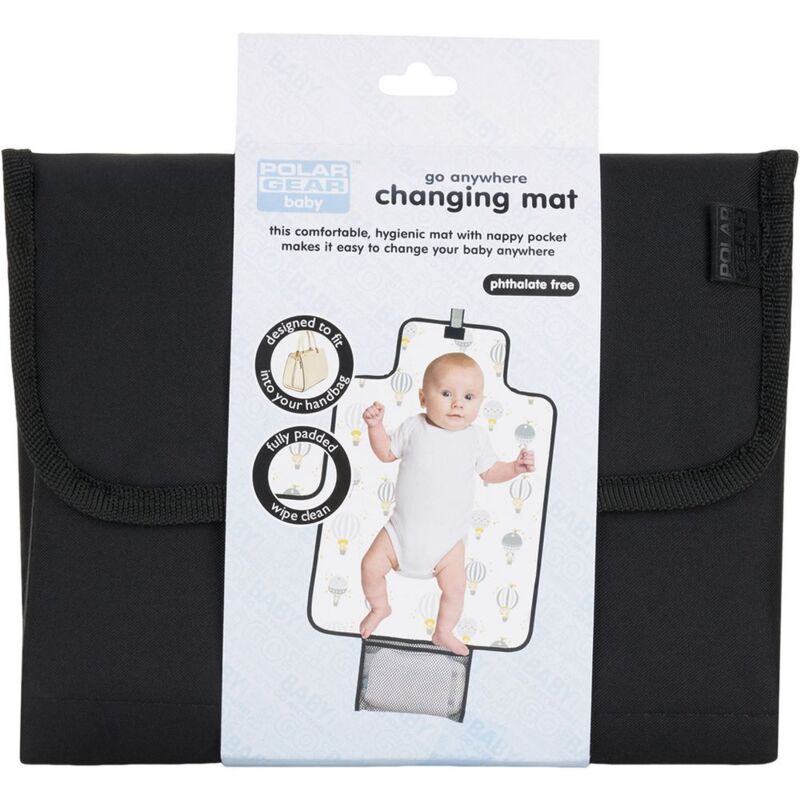 foto del prodotto tataway fasciatoio in borsetta per bambini con mongolfiere, senza bpa, con una tasca, lavabile, riutilizzabile e ripiegabile