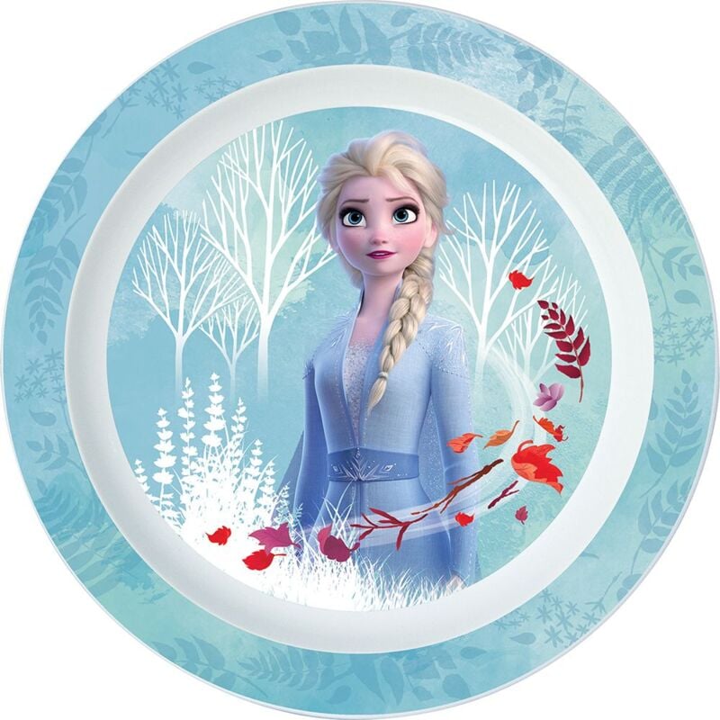 foto del prodotto tataway piatto piano originale disney frozen per bambini con un design ergonomico, realizzato in plastica riutilizzabile e adatto al microonde.