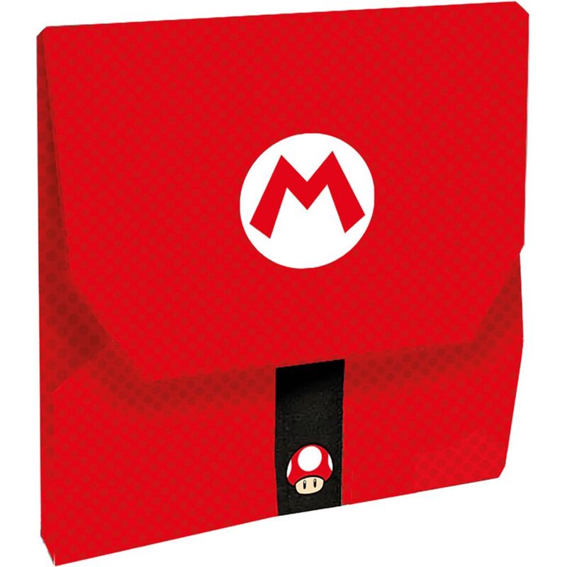 foto del prodotto tataway porta merenda bimbi super mario bross senza bpa, riutlizzabile, lavabile in lavatrice, trasformabile in tovaglia con chiusura in velcro.