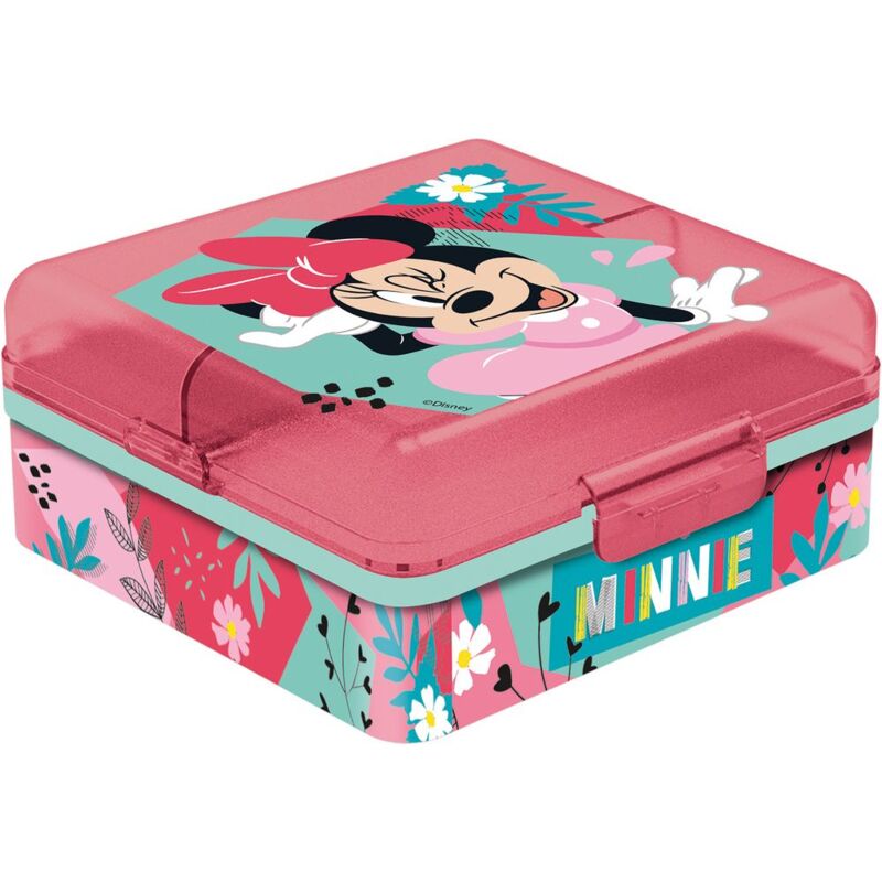 foto del prodotto tataway sandwich box bimbe disney minnie multi scomparto, in plastica senza bpa, lavabile e riutilizzabile