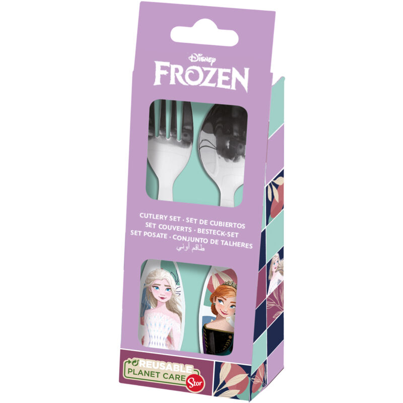 foto del prodotto tataway set posate in metallo per bambini disney frozen, senza bpa, lavabili e riutilizzabili, non adatti a microonde e lavastoviglie