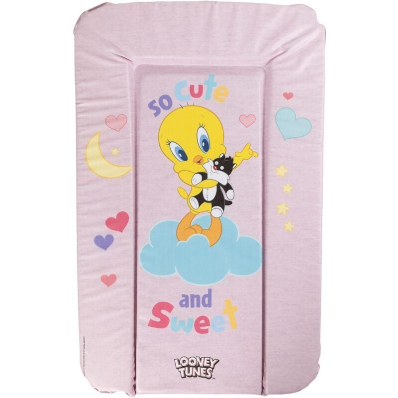 foto del prodotto tataway warner bros looney tunes piano cambio, materassino, morbido fasciatoio da tavolo per bambini e bambine con grafiche titti e silvestro,