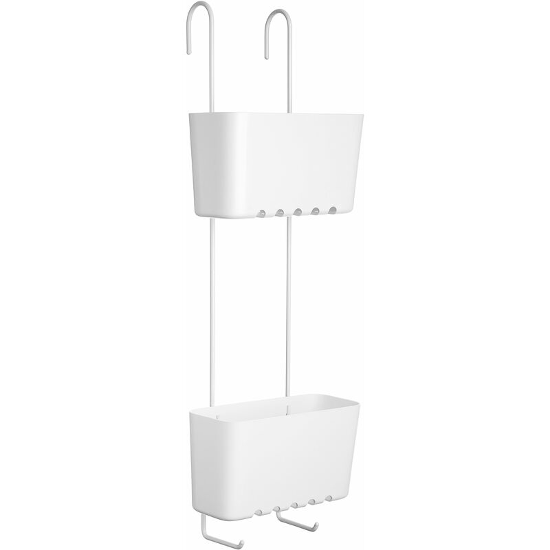 foto del prodotto tatay 4522101 standard duo cesta organizadora ducha o ba era con dos baldas apta para todo tipo de mamparas, blanco, 20x13x59 cm