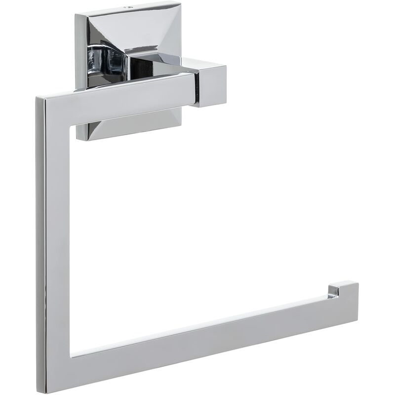 foto del prodotto tatay anello portasciugamani della collezione iconik, in acciaio inossidabile e zamak, con sistema di fissaggio a vite o glue fix. misure 20 x 6,5 x