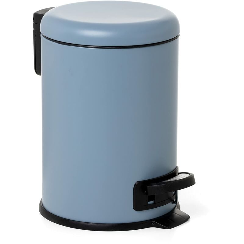 foto del prodotto tatay cestino da bagno con pedale in acciaio inossidabile con pedale, capacit 3l, interno rimovibile, chiusura ammortizzata, senza bpa, colore blu.