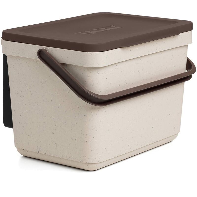 foto del prodotto tatay pattumiera per umido 6l compostiera da cucina smart con supporto e viti incluse design compatto e funzionale materiale 100 riciclato