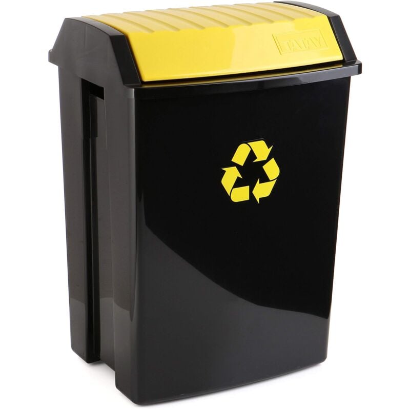 foto del prodotto tatay pattumiera per umido differenziata, capacità 50 litri, coperchio inclinabile, polipropilene, senza bpa, protezione solare raggi uv, gialo.