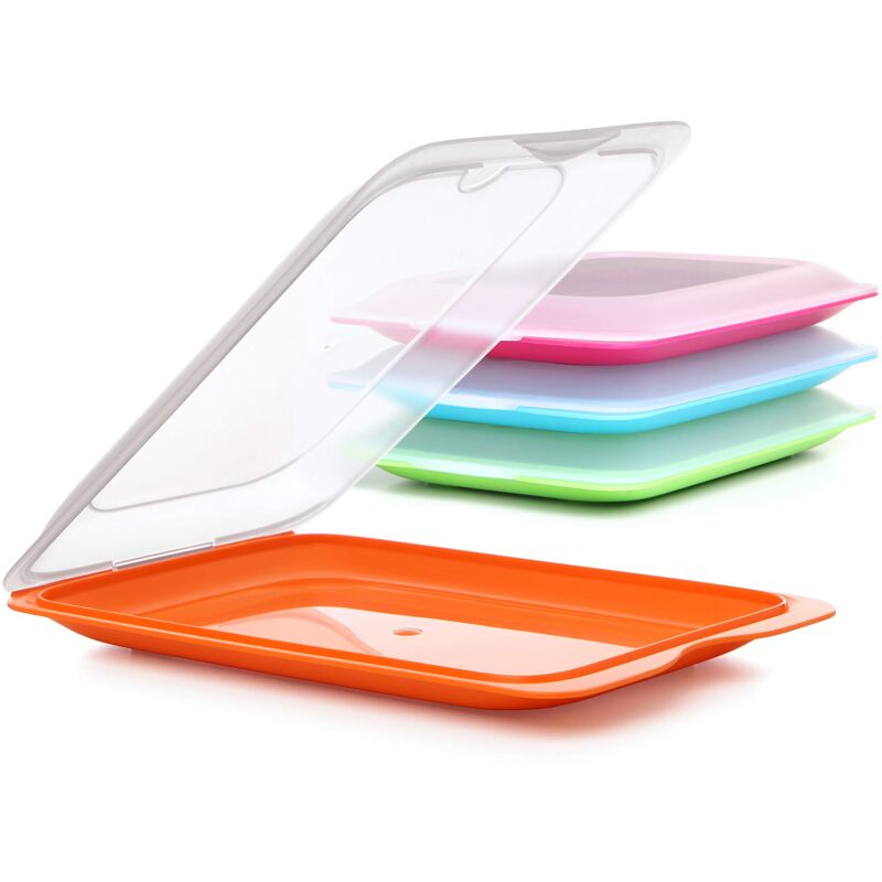 foto del prodotto tatay porta affettati per frigorifero fresh set di 4 standard contenitori per alimenti, impilabili adatti a microonde, congelatore e lavastoviglie