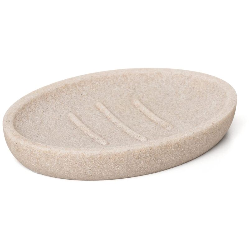 foto del prodotto tatay portasapone da bagno bora, poliresina, senza bpa, colore beige. misure 13 x 9 x 1,9 cm