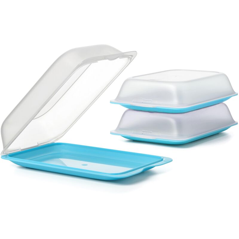 foto del prodotto tatay set di 3 unit di contenitori alimentari per salumi fresh maxi, polypropylene, turquoise, 17 x 6,2 x 25,2 cm