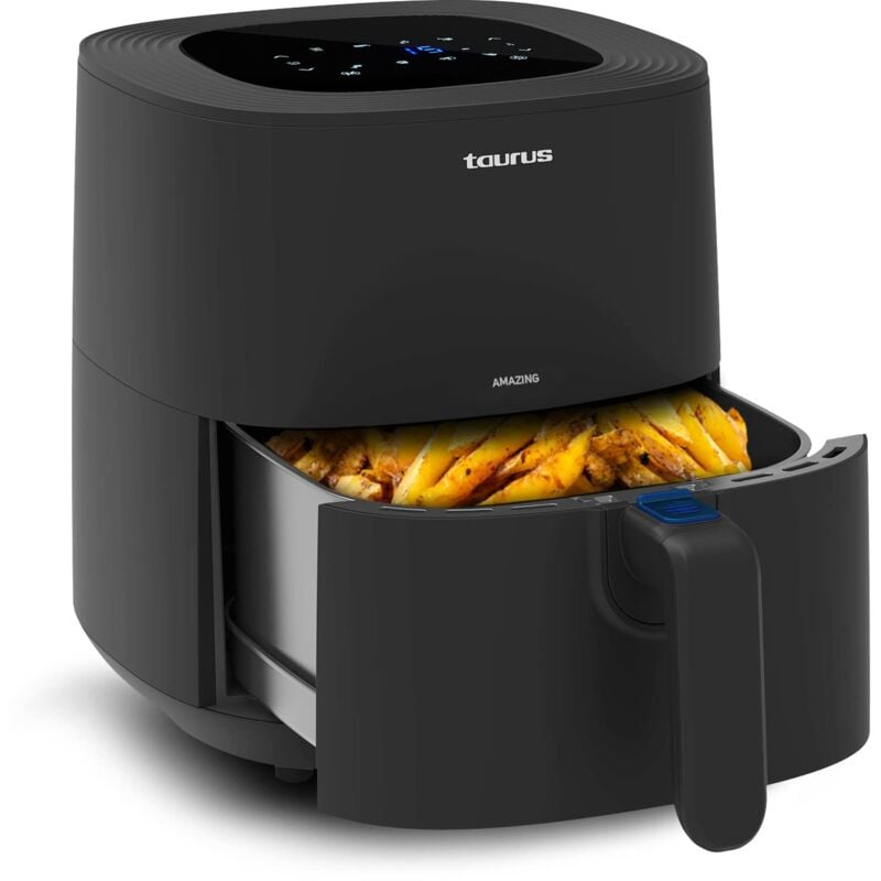 foto del prodotto taurus af1701d amazing friggitrice ad aria, 1700 w, acciaio inossidabile, nero