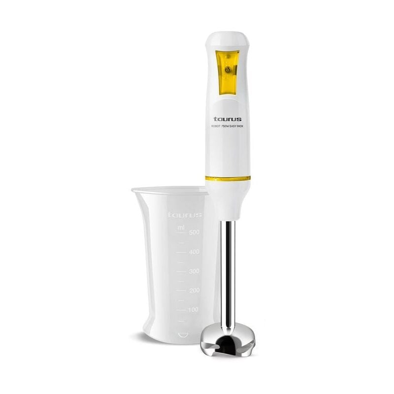foto del prodotto taurus robot 750 easy frullatore a immersione da 500 l in acciaio inox 750 w bianco, giallo