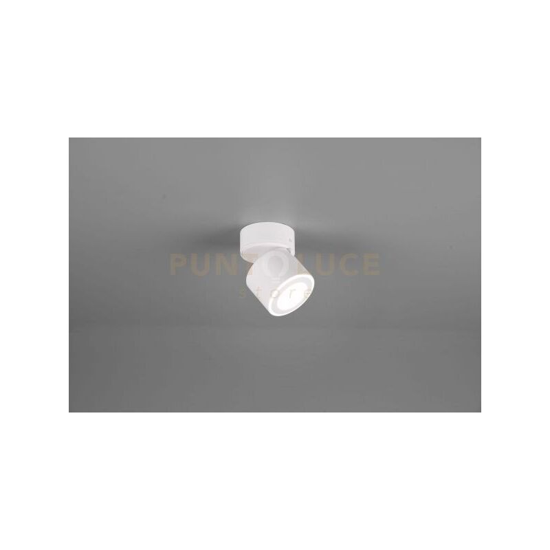 foto del prodotto taurus spot led 5w 450lm, 3000k metallo bianco orientabile girevole bi emissione interruttori separati h. 10,9cm