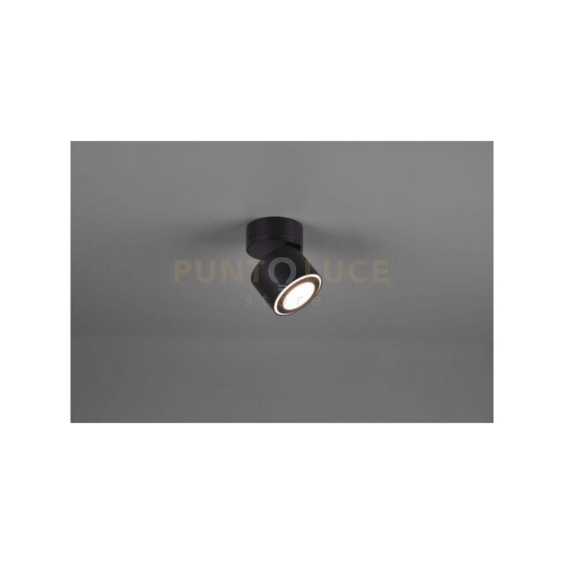 foto del prodotto taurus spot led 5w 450lm, 3000k metallo nero orientabile girevole bi emissione interruttori separati h. 10,9cm