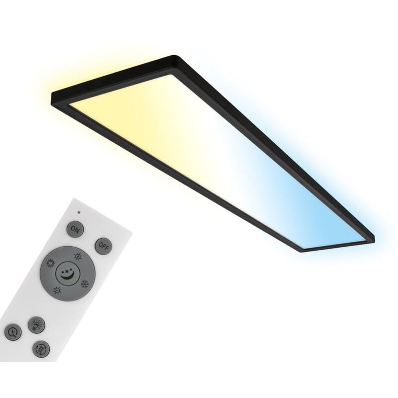 foto del prodotto tava led soffitto 98cm, dimmerabile, telecomando, nero briloner
