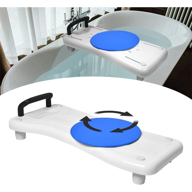 foto del prodotto tavola da bagno 75,5x34 cm sedile da bagno anziani adulti con piastra girevole a 360 tavola da bagno regolabile 41 63 cm tavola da sedile in pp max.