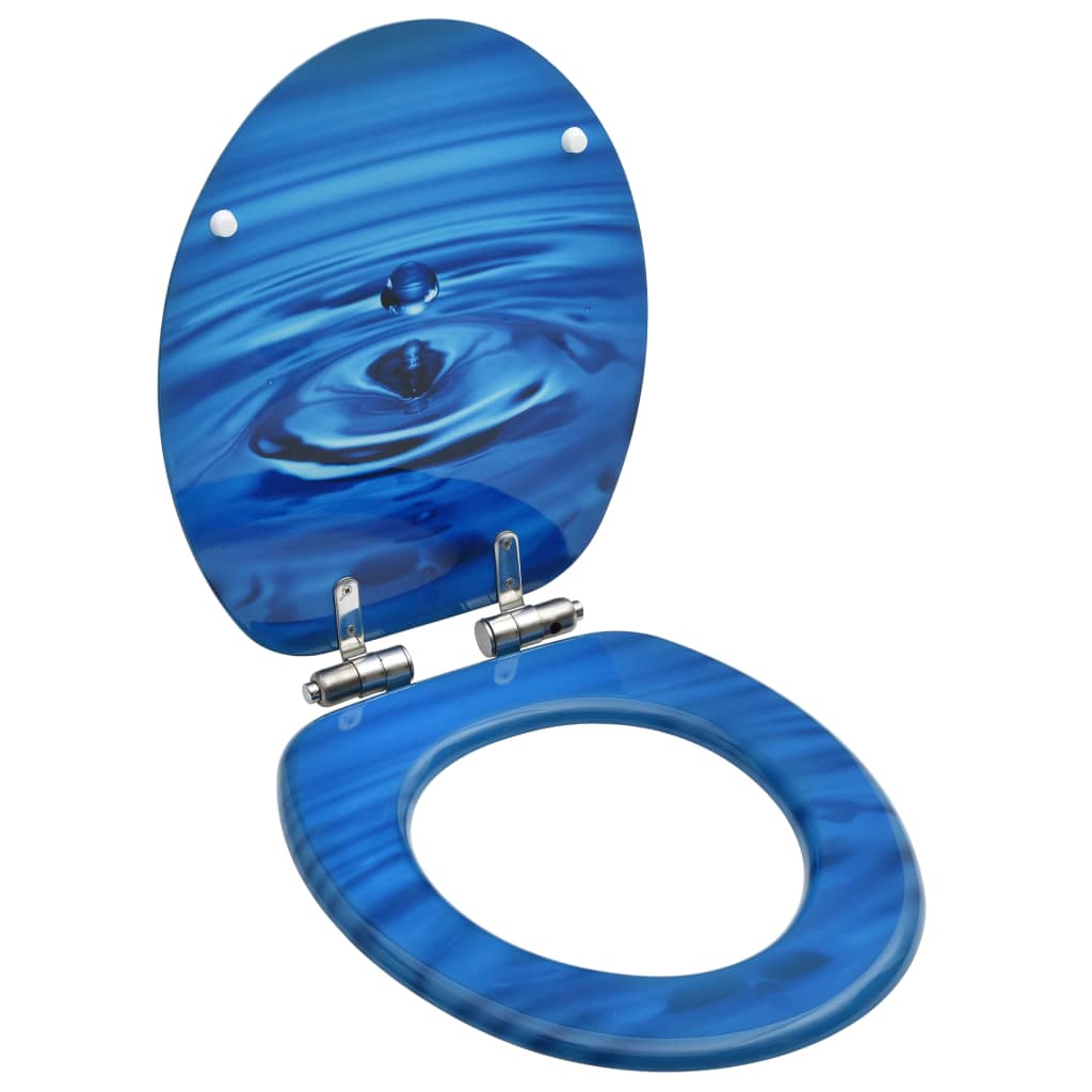 foto del prodotto tavoletta wc a chiusura ammortizzata in mdf blu goccia d 39 acqua cod mxl 41716