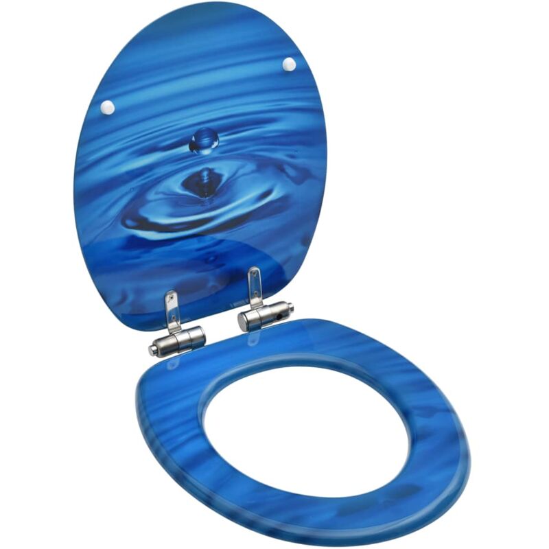foto del prodotto tavoletta wc a chiusura ammortizzata in mdf blu goccia d acqua vidaxl 959396