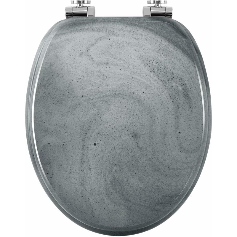 foto del prodotto tavoletta wc ammortizzata. copriwater a forma di o. sedile per wc con paracolpi antiscivolo. in mdf con motivi.montaggio dal basso. distanza tra fori