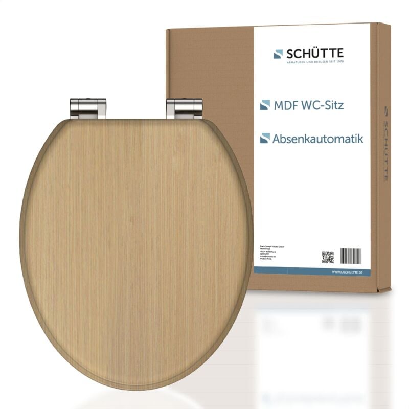 foto del prodotto tavoletta wc chiusura ammortizzata legno copriwater universali globo coperchio water mdf sedile wc universale asse water fino a 250 kg natural wood