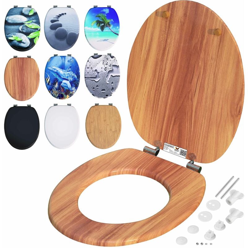 foto del prodotto tavoletta wc con chiusura ammortizzata mdf cerniere in metallo antiruggine legno