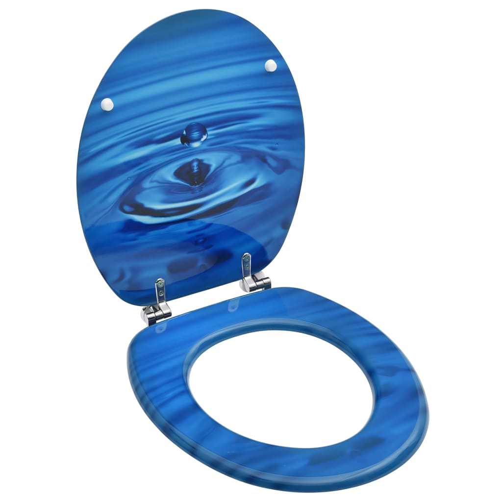 foto del prodotto tavoletta wc con coperchio mdf blu design goccia d 39 acqua cod mxl 42892