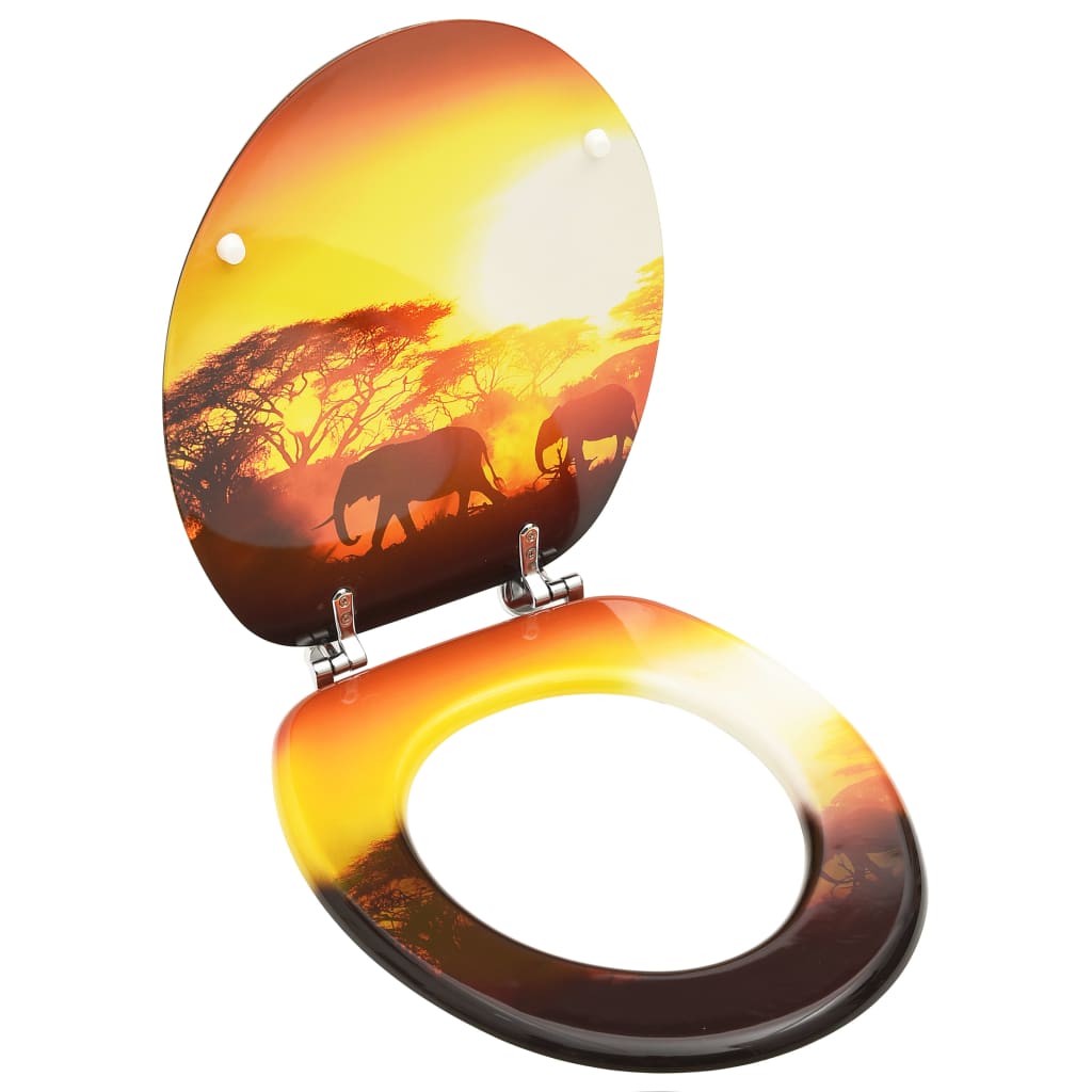 foto del prodotto tavoletta wc con coperchio mdf design savana vidaxl