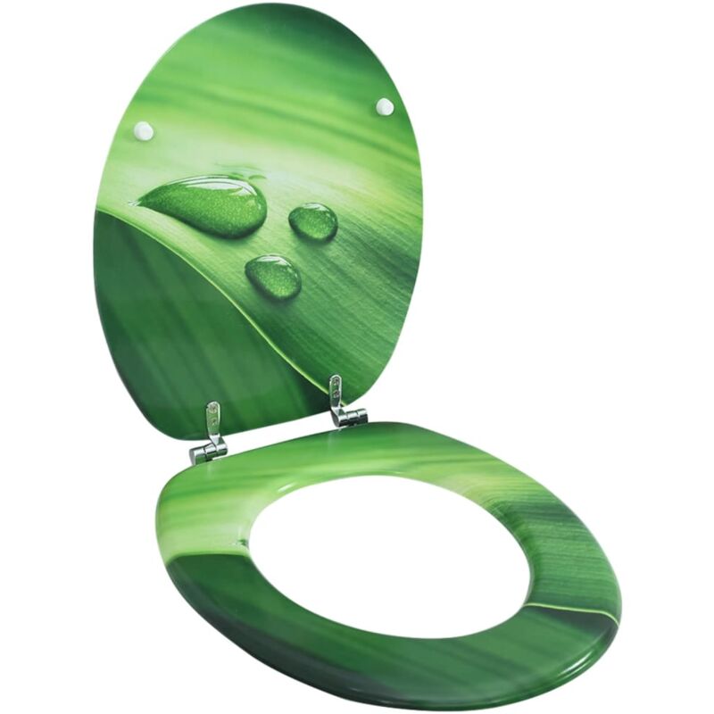 foto del prodotto tavoletta wc con coperchio mdf verde design goccia d acqua vidaxl