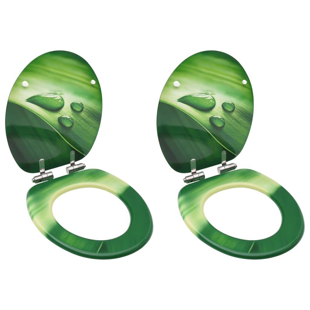 foto del prodotto tavolette wc chiusura ammortizzata 2pz mdf verde goccia d 39 acqua cod mxl 41710