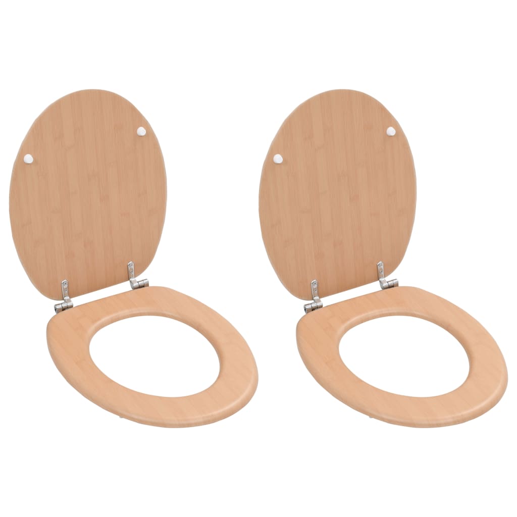foto del prodotto tavolette wc con coperchi 2 pz in mdf design bamb cod mxl 40403