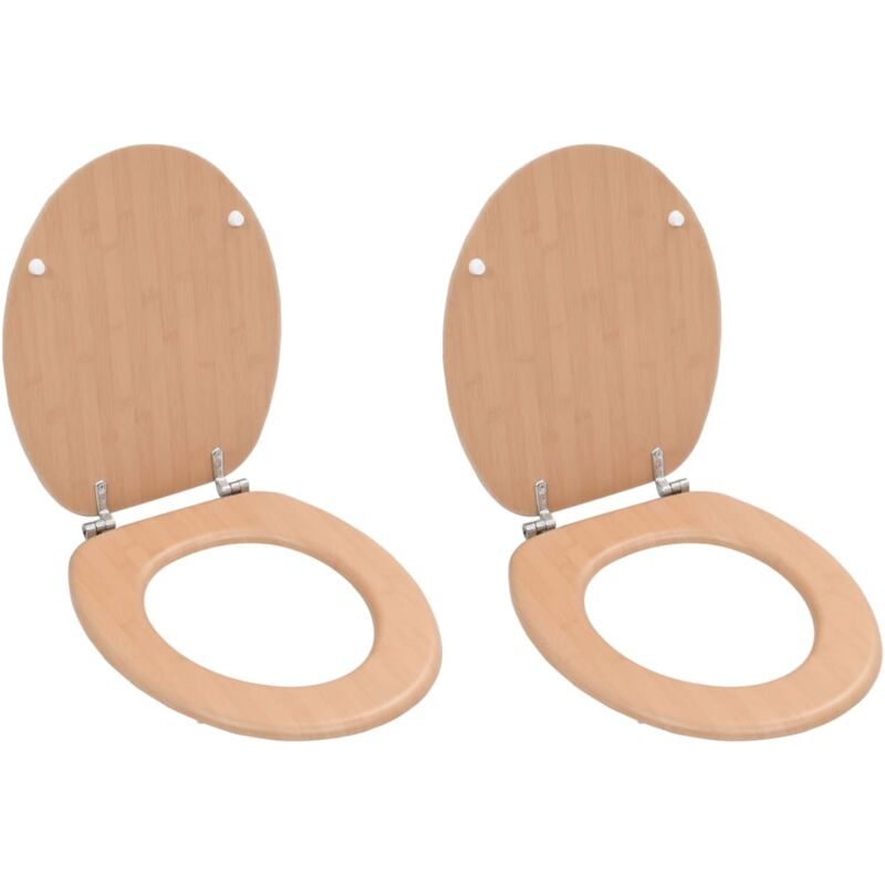 foto del prodotto tavolette wc con coperchi 2 pz in mdf design bamb vidaxl 577537