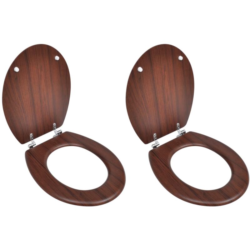 foto del prodotto tavolette wc con coperchi 2 pz in mdf marroni
