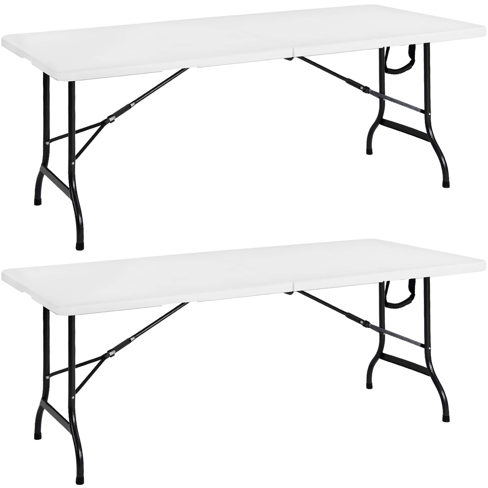 foto del prodotto tavoli pieghevoli set da 2 bianchi 183x76xx74cm