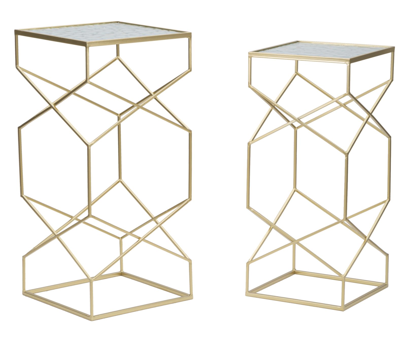 foto del prodotto tavolinetti glassy coppia cm 31,5x31,5x68 28x28x64