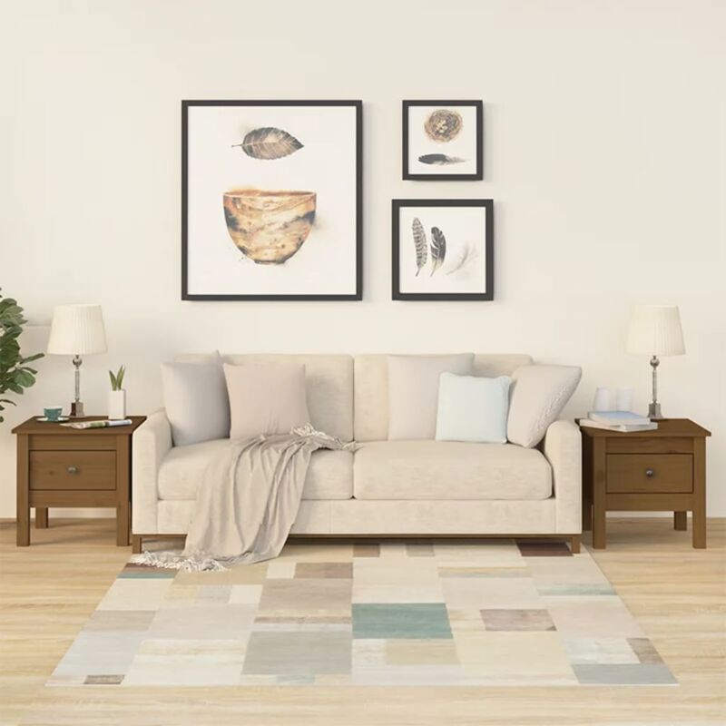 foto del prodotto tavolini 2 pz ambrati 40x40x39 cm legno massello di pino vidaxl