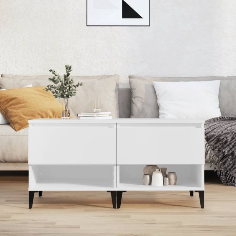 foto del prodotto tavolini 2 pz bianchi 50x46x50 cm in legno multistrato vidaxl